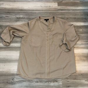 ACB Tan Blouse 3/4 Sleeves, XL